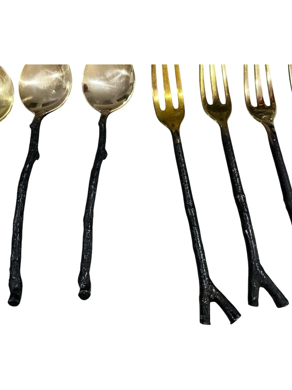 Service For 6 - 30 Pcs. Pottery Barn Bronze & Twig Branches Flatware